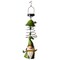 G128 Solar Garden Gnome Hanging Outdoor Decoration | Green Hat Gnome with Flute, LED Lights Color Changing, Colorful Yard Art for Lawn Patio Backyard
